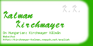 kalman kirchmayer business card